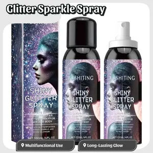 Party hairstyle glitter powder, makeup face glitter powder, body sparkle spray, brightening sparkle spray | Glowing effect | For festivals, Christmas, parties and role-playing, 1 bottle (120 ml / 4 fl oz)