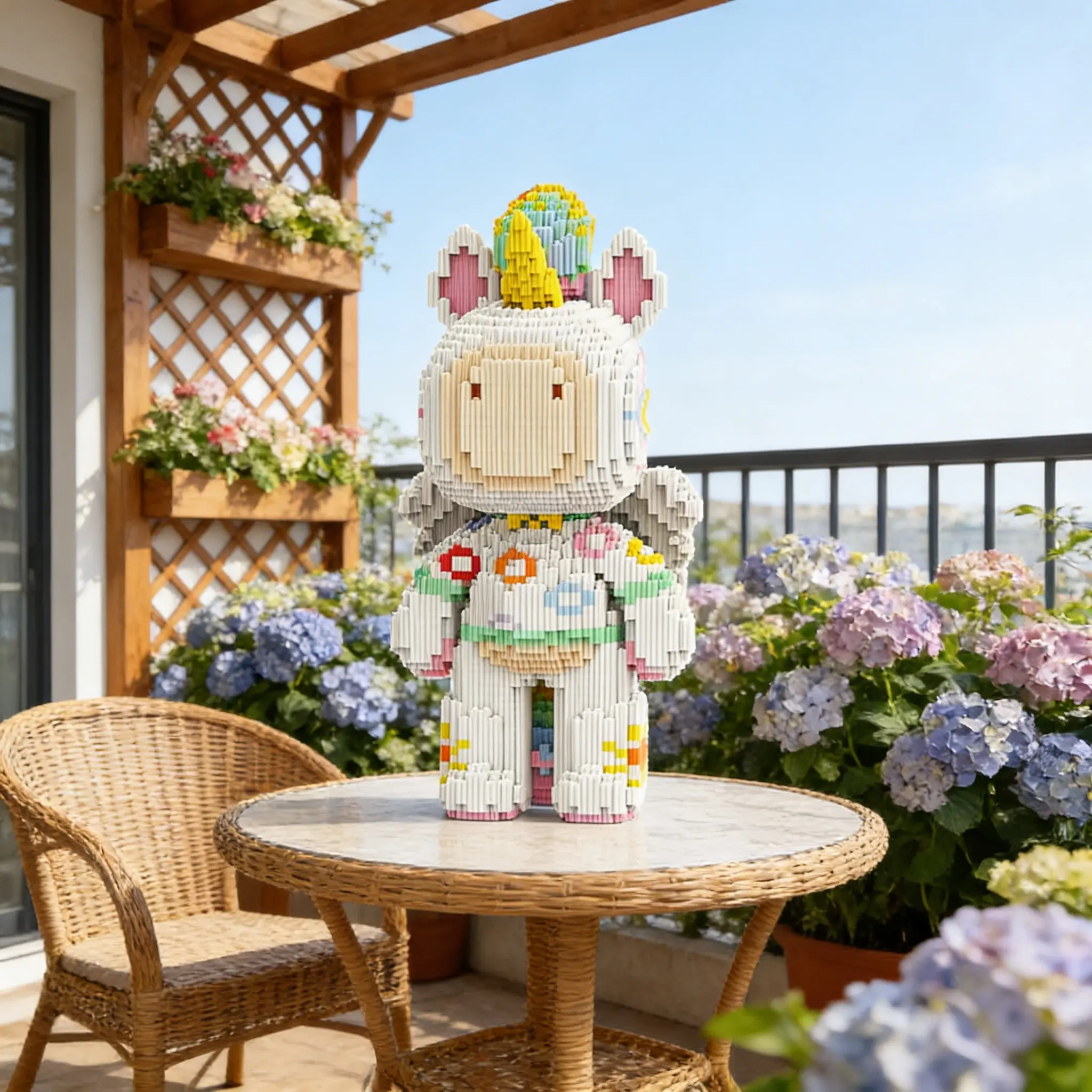 Rainbow Unicorn Horse 3D Puzzle Building Blocks Decoration, Bookshelf Home Office Cabinet Decor, Party Living Room TV Stand Display