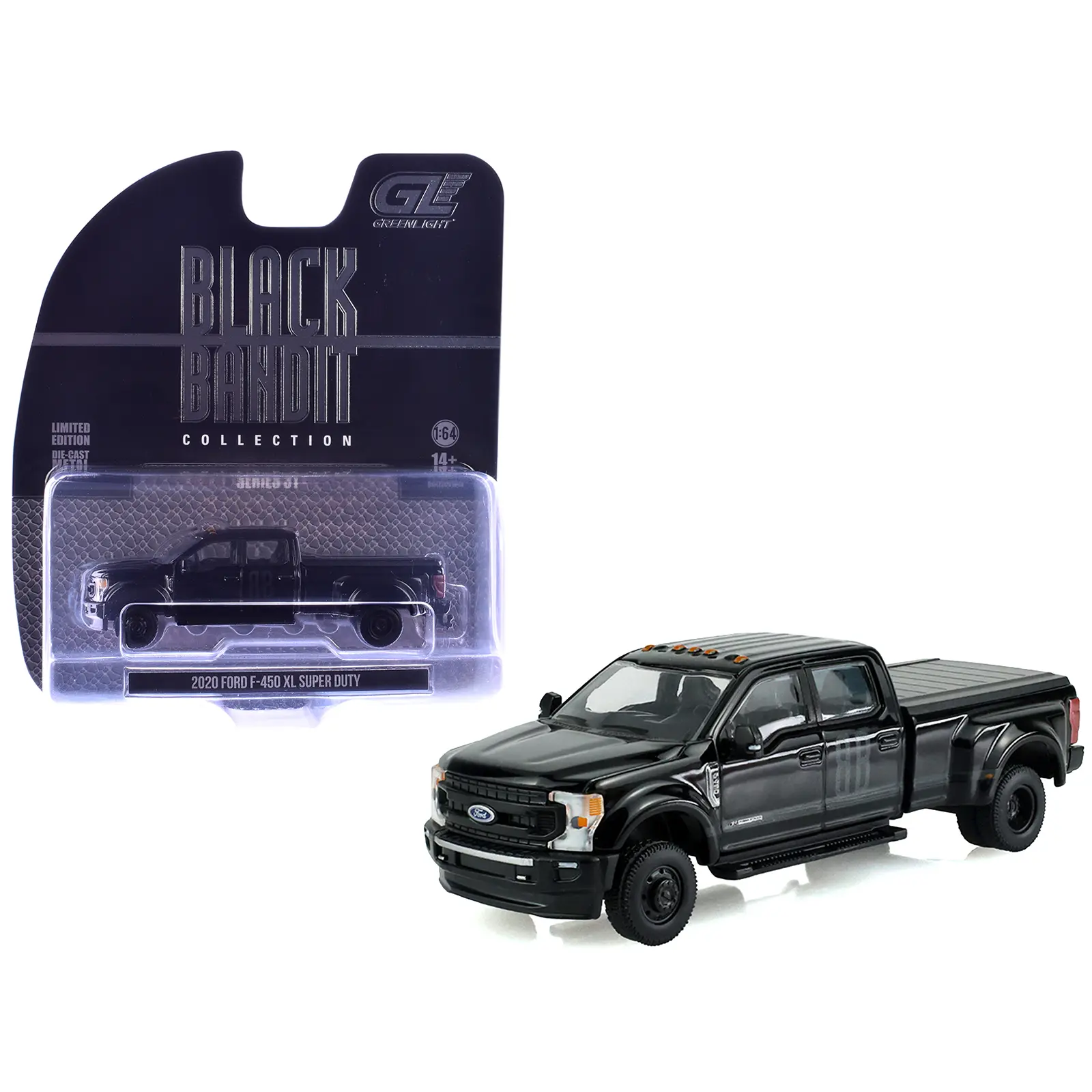 2020 Ford F-450 XL Super Duty Pickup Truck Black "Black Bandit" Series 31 1/64 Diecast Model Car by Greenlight