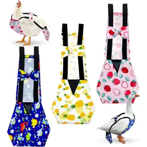 3 Pieces Chicken Diapers for Hens Pet Duck Diapers Reusable Chicken Diapers Chicken Clothes Accessories with Bow Tie for Poultry (M)