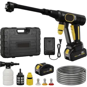 20V Cordless Portable Pressure Washer, Brushless Power Cleaner with 6-in-1 Nozzle & Foam Cannon, 26ft Hose, Rechargeable Battery and Charger, Portable Washer for Car, House, and Patio Cleaning