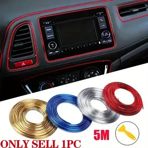 5M Car Interior Decorative Strip, Universal Car Interior Decorative Strip, Car Interior Decoration Accessories for Car Gap Filling Molding Line, Car Interior Accessory