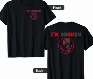 Confused Smile I'm Broken Invisible Illness I'm OK Broken T-Shirt