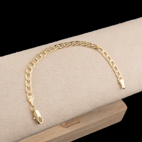 Gold-Filled 6-Inch Baby Cuban Style Bracelet - Classic Design, Secure Clasp, Durable, High-Quality Finish, Unisex Timeless Keepsake for Birthday, Daily Use, Cuban Links Bracelets & Bangles