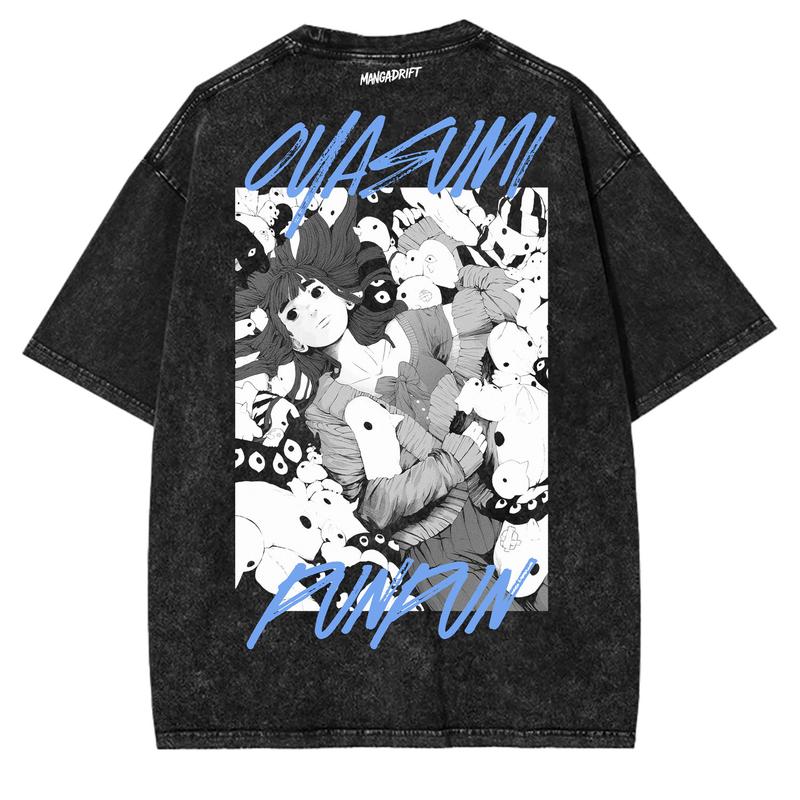 Oyasumi Punpun Manga Shirt – Punpun, Aiko & Surreal Penguin Crowd Back | A Beautiful Mess in Black & White