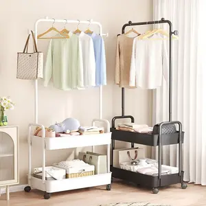 【New In】Rolling Clothes Rack with Shelves – Heavy-Duty Metal Garment Organizer with Lockable Wheels, Space-Saving Hanging Storage for Bedroom, Laundry & Entryway