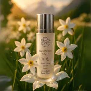 Montreux Skincare Swiss Science Youth Super Glow Serum 50ml - 95% Natural Lightens Complexion & Combats Aging Signs for Firmer Healthier Skin