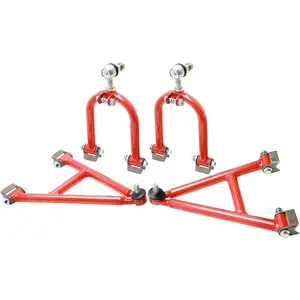 ATV Front Suspension Shock Swing Arm Kit Upper Lower Swingarm Control Arm & Tie Rod Ends for DIY 4WD ATV UTV Go Kart Golf Cart Buggy Quad Lawn Mower Drift Trike Four Wheeler Taotao