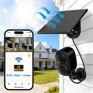 2K Security Camera Wireless Outdoor/Indoor Camera for Home Security, Color Night Vision, 2-Way Talk, Instant Alert, Al Human Detection, Solar/Battery Powered, 2.4G WIFI camara