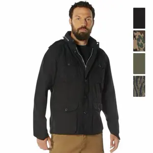 ROTHCO Men's Vintage Lightweight M-65 Utility Field Jacket - Menswear Longsleeve Tops, Classic Plain Cotton Breathable Fabric, Zipper, Pockets, Casual Outdoor Coats (Black, Woodland Camo, Sage Green, Tiger Stripe Camo), Longsleeves