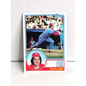 Pete Rose Phillies Baseball Card 1983 Topps No. 100