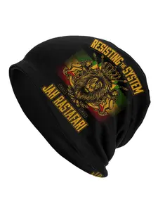 Lion of Judah Rasta Colors Unique Design Outdoor Bonnet Hats Novelty Men's Skullies Beanies Hat Cap Hip Hop Caps For Running Dance and Climbing Sports Hat