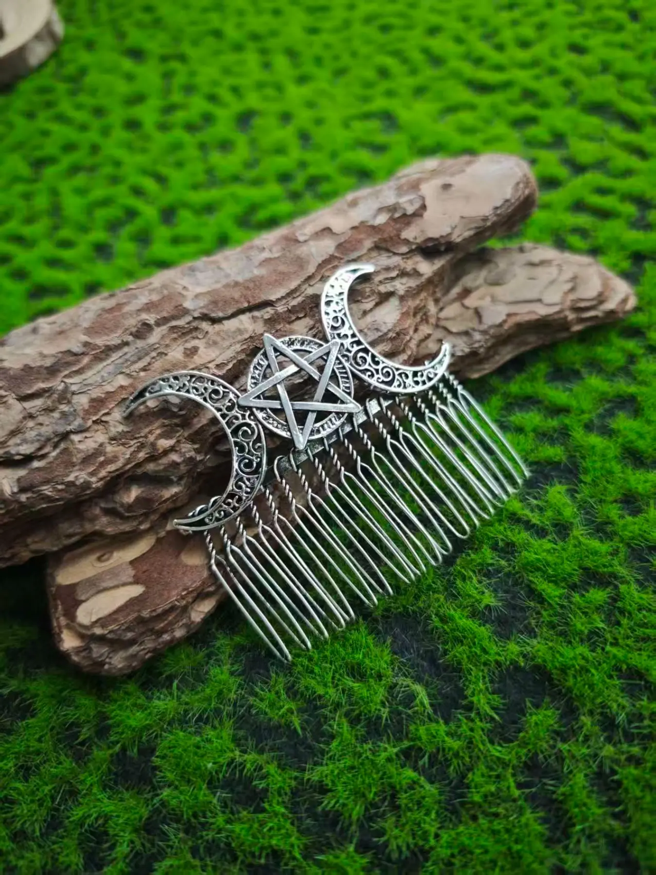 Viking Retro Star Moon Hair Comb, Fashionable Versatile Hair Accessory, Nordic Style Party Gift, Valentine's Day Mother's Day Halloween Birthday Present