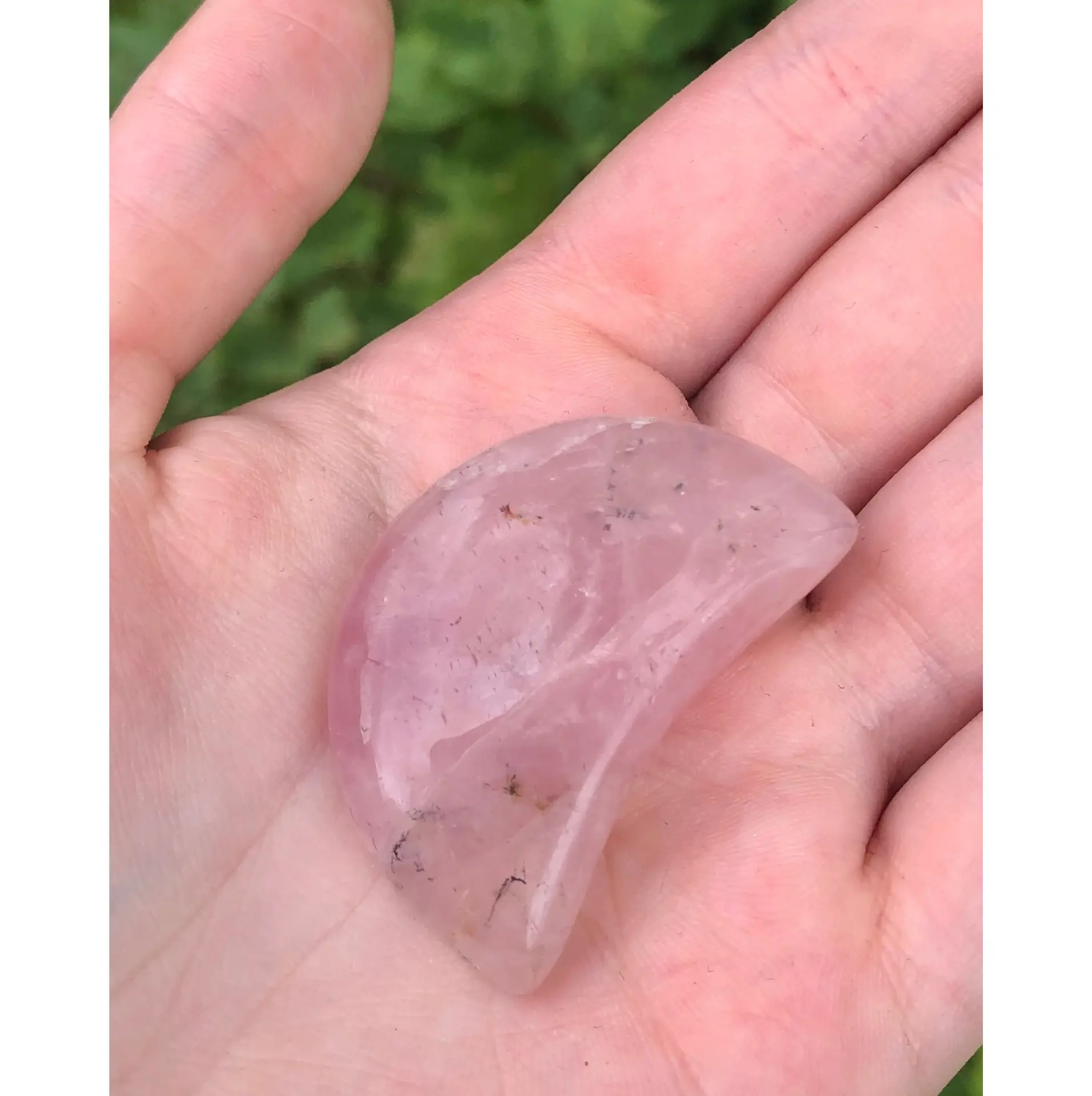 Natural Crystal Rose Quartz Crescent Moon Decor - Crescent Shape Piece for Inner Peace, Place Enhancement, Promotes Self-Love & Positive Dreams