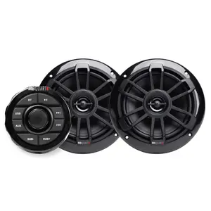 MB Quart Coaxial Speakers with Bluetooth Source Unit (Black) – 6.5 Inch, 160 Watt Each, Marine Grade Waterproof, for Marine, Car, RV, Set of 2 Speakers
