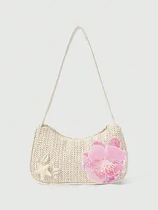 Boho Style Crossbody Shoulder Bag, Bohemian Crossbody Bag, Handwoven Hooked Design, Large Capacity, Hibiscus Shell Detail, Perfect for Travel and Shopping, Trendy Commuting Bag