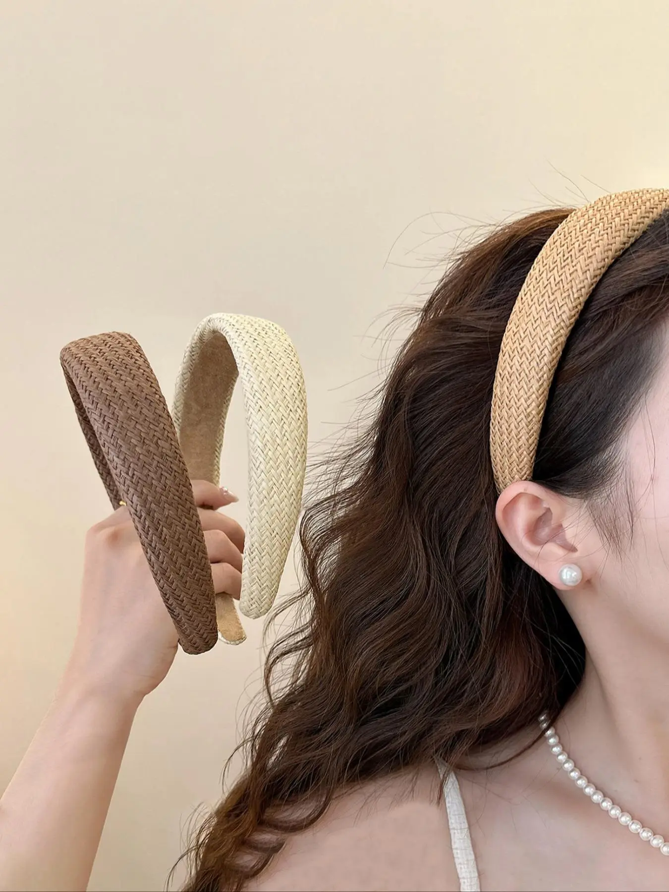 Boho Style Wide Brim Headbands, Lightweight Straw Hair Accessories for Beach and Daily Use, Versatile and Comfortable Headwear