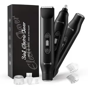 3 in 1 Can Women's Electric Body Hair Trimmer - IPX7 Waterproof Wet & Dry Razor, Suitable for Shower and Travelling, Double Heads Painless Trimming for Pubic, Facial, Armpit and Nose Hair, Christmas Halloween New Year Gift for Her, Dual Head Trimmer