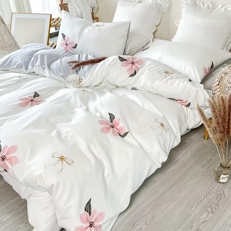 3pcs Fashion Fresh Bedding Set, Farmhouse Floral Print Sheet Set, Decorative Bedsheet Sets, Soft Comfortable Sheets, Bedroom Guest Room Use