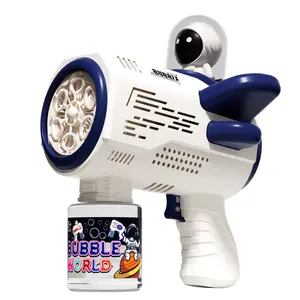Space Themed Bubble Machine Gun, Electric Bubble Blower for Toddlers, Perfect Summer Toy for Backyard & Beach Fun Water Dual-Magazine Rechargeable