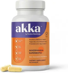 AKKA - Akkermansia Probiotic Liver Cleanse Detox & Repair - Liver Health Supplement for Energy, Digestion & Metabolism with Akkermansia Muciniphila (AKKA Superbiotics), Non-GMO, Gluten-Free, 60 Caps