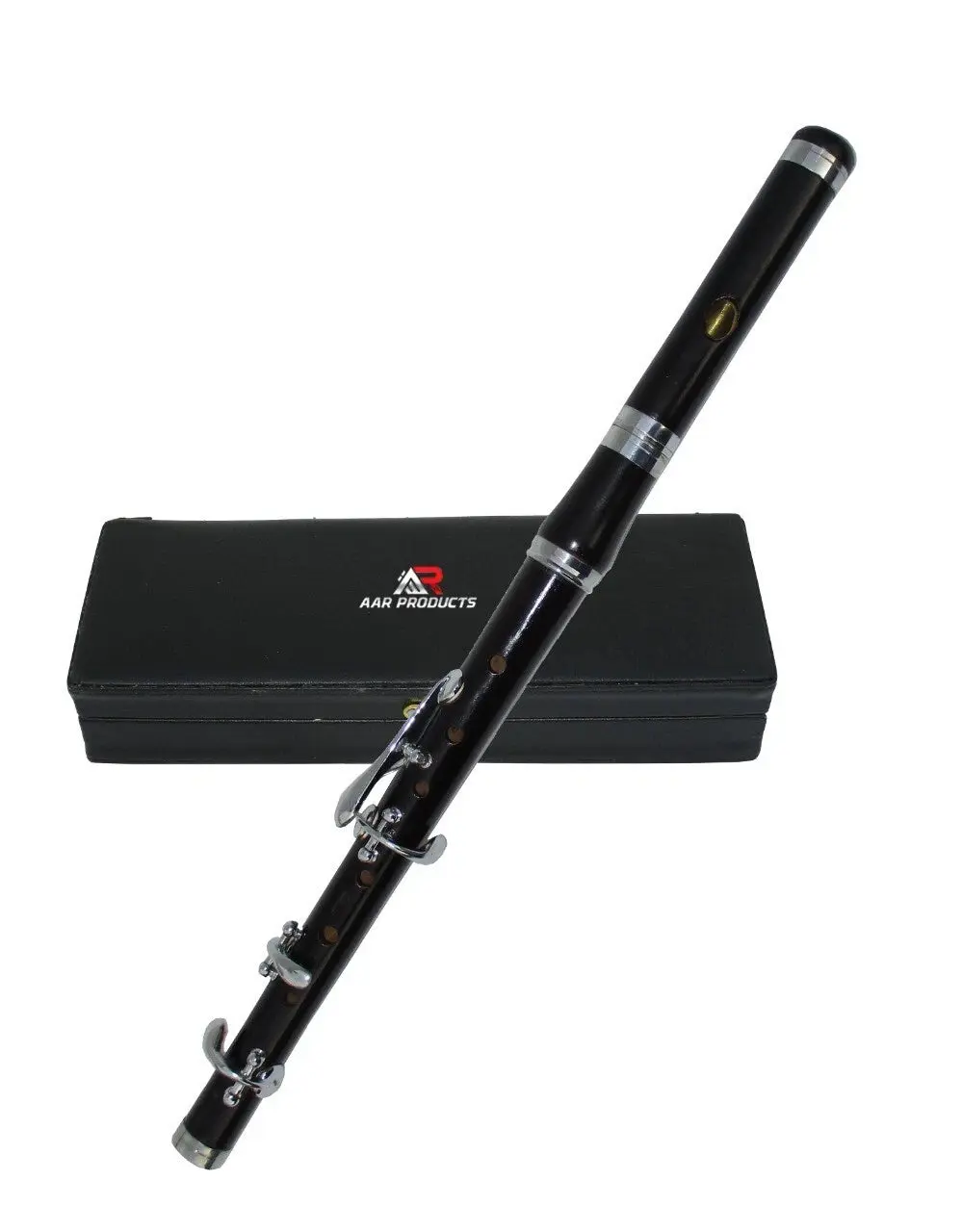 5-Key High-Pitch Bb Flute for Cadet Marching Band Young Players, Nickel Silver Wind Instrument with Cork Seal Joint, Black Hard Case, Money Back Guarantee (Scottish Use)