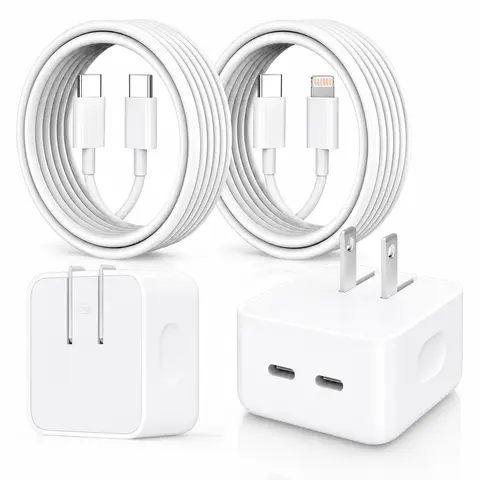 ARTCYBER 2-Pack 35W USB-C Power Adapters (Foldable US Port Plug Set) with 6.6FT USB-C to 8-Pin Cable for iPhone/iPad, Mobile Charging Compatible Cellphones & Tablets