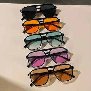 5-Pack Square Frame Fashion Glasses for Women, PC Material, Non-Reflective Lenses, Casual Outdoor Party Wear, Unisex