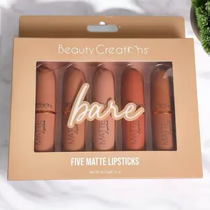 "Bare" five-piece matte lipstick set x Beauty Creations "Bare" five-piece matte lipstick set x Beauty Creations