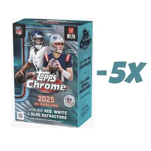 PYT BREAK #45 - 5x Topps Chrome Football Blaster Boxes Topps Pick Your Team Break 2025 NEW RELEASE!