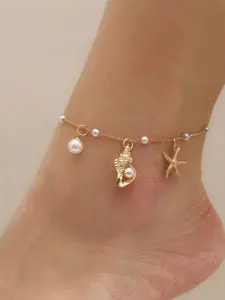 Bohemian Starfish Conch Shell Anklet, Perfect Gift for Women, Ideal for Beach Vacation Wear, Stylish and Unique Jewelry Accessory