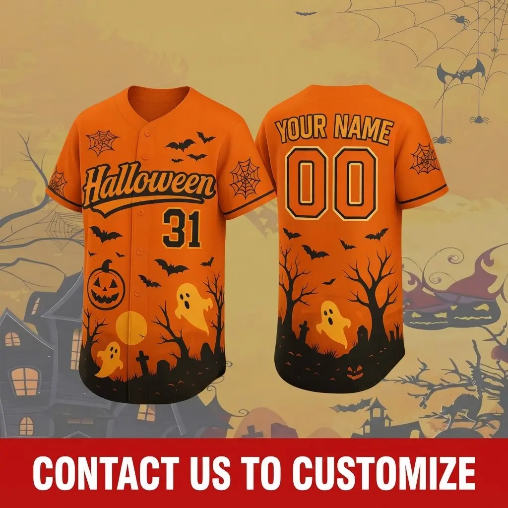 Custom Baseball Jersey Personalized Team Uniform, Halloween, Birthday Gift