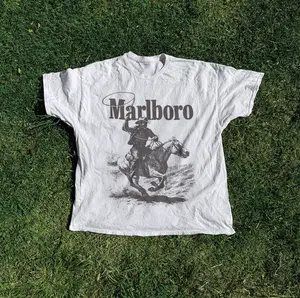 'Rugged' T-Shirt, Cowboy Marlboro Graphic Tees , Unisex Tshirt, Gifts Shirt, Menswear Womenswear Streetwear, Aesthetic, Heavyweight Cotton Comfort Top Regular Fit Y2k Outfit Outdoor Affliction Clothes