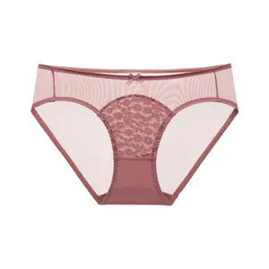 Lacsper Deep Intricate Floral Lace High-Waist Full-Coverage Plus Size Briefs