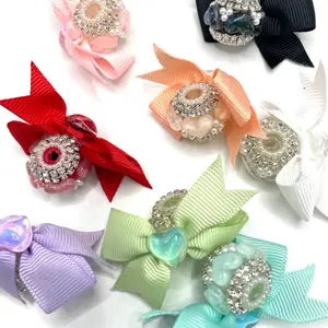Small Heart Bead Bows 10PCS