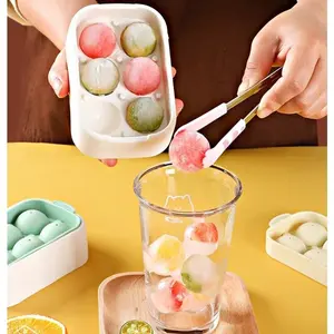 Mini Press Ice Cube Mold, Spherical Ice Ball Maker, Food Grade Refrigerator Ice Tray with Lid, Eco-Friendly and Healthy Homemade Ice
