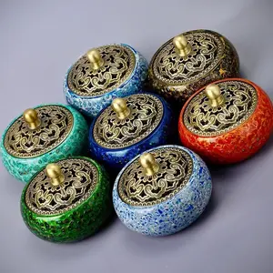 Collector-Grade Lacquer Incense Burner with Opal Inlay Handcrafted Oriental Art for Collectors and Relaxation