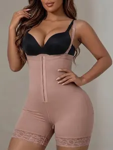 1 Count Women's Butt Lifting & Tummy Control Open Bust Bodysuit, Underwear, Adjustable Shoulder Strap Jumpsuit, Hook Closure High Compression Design Shapewear, Colombian Shapewear, Soft Breathable Smooth Body Shaper, Ideal for Daily Wear & Dating