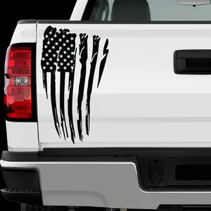 US American Flag Distressed sticker Allsize regular &amp; Chrome Mirror Vinyl Colors