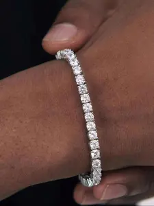 Luxurious Shiny Square Zircon Tennis Chain Men's Bracelet, Perfect for Daily Wear, Couple's Bracelet, Stylish and Elegant, Cuban Bracelet, Jewelry Bracelet