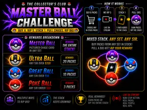Pokémon Master Ball Challenge Stack Attack- The Collector's Club