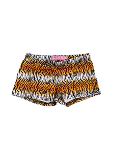 Tiger Print Micro Mini Shorts Spandex Animal Rave Print Low Waisted Y2k