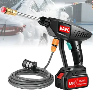 US plug  Wireless high-pressure electric car wash gun, convenient car wash water gun Multi-function wireless high-pressure water gun can produce foam with multiple car wash nozzle accessories, suitable for car, home garden cleaning