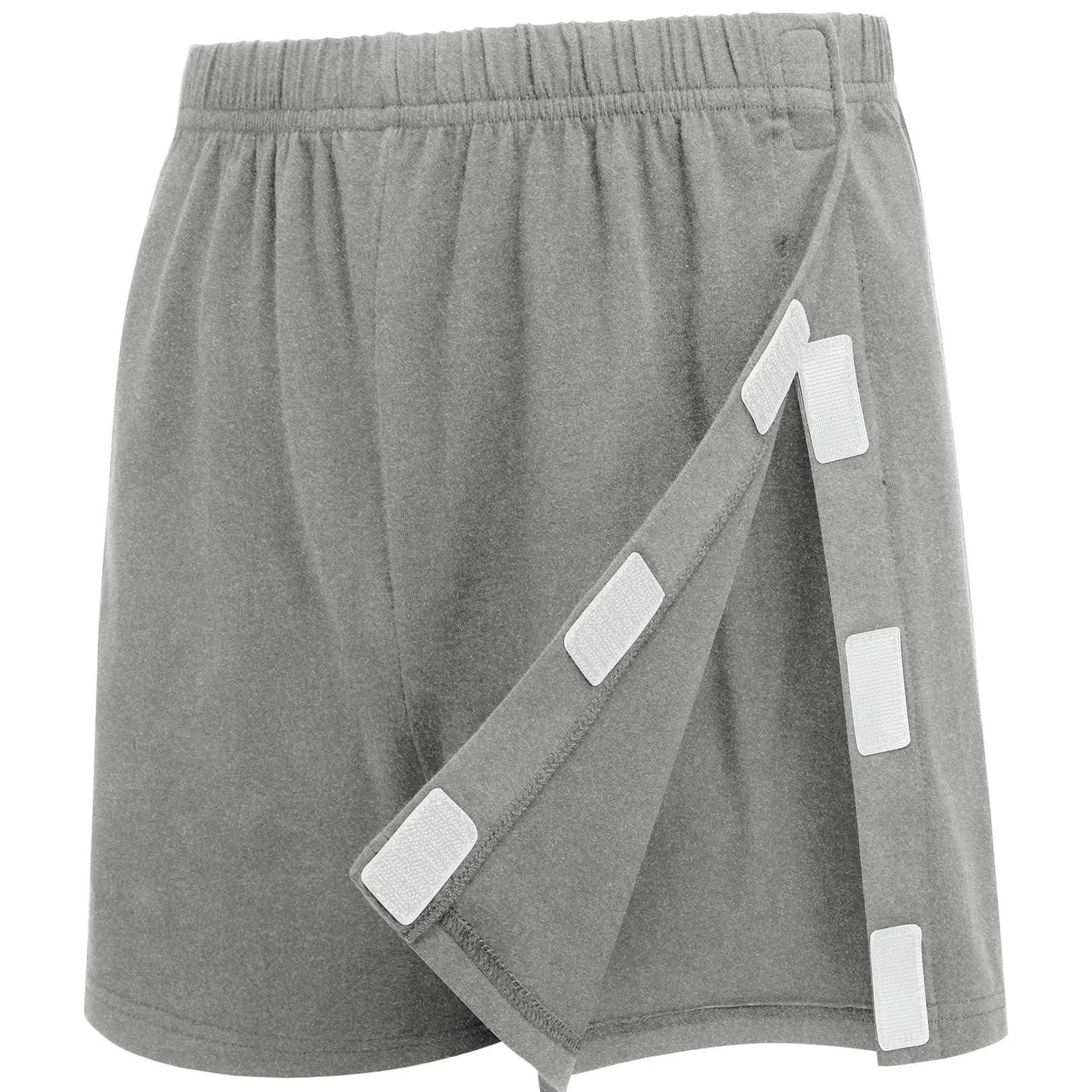 Deyeek Unisex Tear Away Shorts 3-inch Knee Hip Replacement Recovery Post Surgery Cotton Shorts Loose Fit Without Pocket