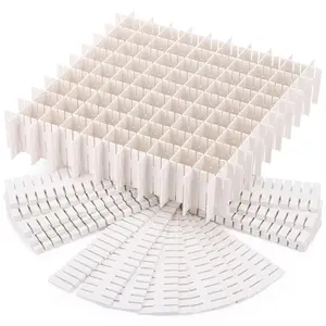 【Summervibes】40Pcs Grid Drawer Dividers, Adjustable Drawer Organizer for Socks, Underwear, Lingerie, Makeup, Bedroom Office Kitchen Storage (White)