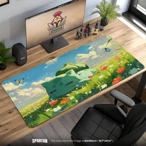 Bulbasaur Meadow Mouse Pad – Peaceful Scene Desk Mat, Anime Gaming Decor, Kawaii Grass Type Gift for Fans