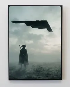 Freedom B2 Poster, USA Patriotic Aircraft Wall Art, Vintage Military Aviation Print