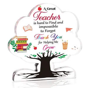 Teacher Appreciation Gifts Thank You Teacher Desk Decor Inspirational Teacher Quote Display Classroom Desktop Decoration Plaque Signs Teacher Graduation End of Term Gift Retirement Birthday Gift for Teachers Office Home Decor