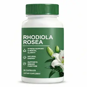 Floraviva Rhodiola Rosea Capsules 500mg - Natural Adaptogen Supplement for Stress Support, Mental Focus & Energy
