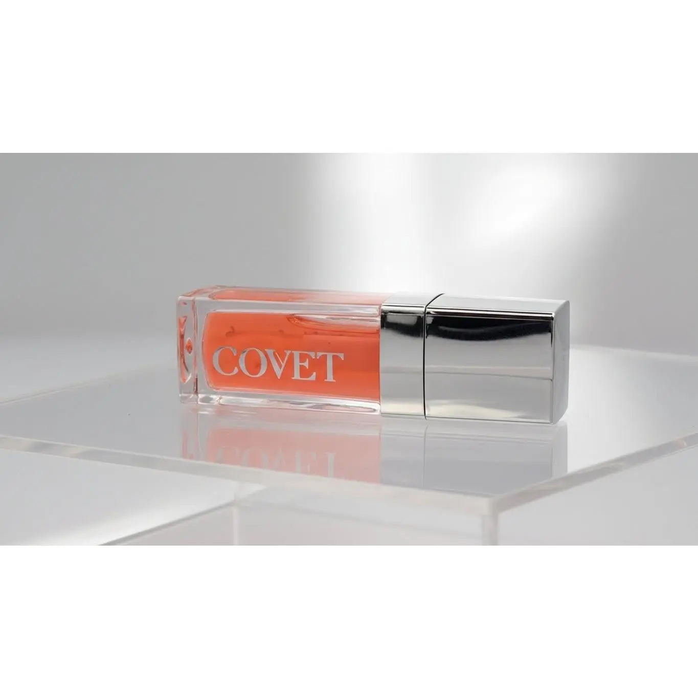 COVET Beauty Hydrating Lip Oil - Mirror Shine Tinted Lip Gloss (№ 1 Want - Sheer Coral)